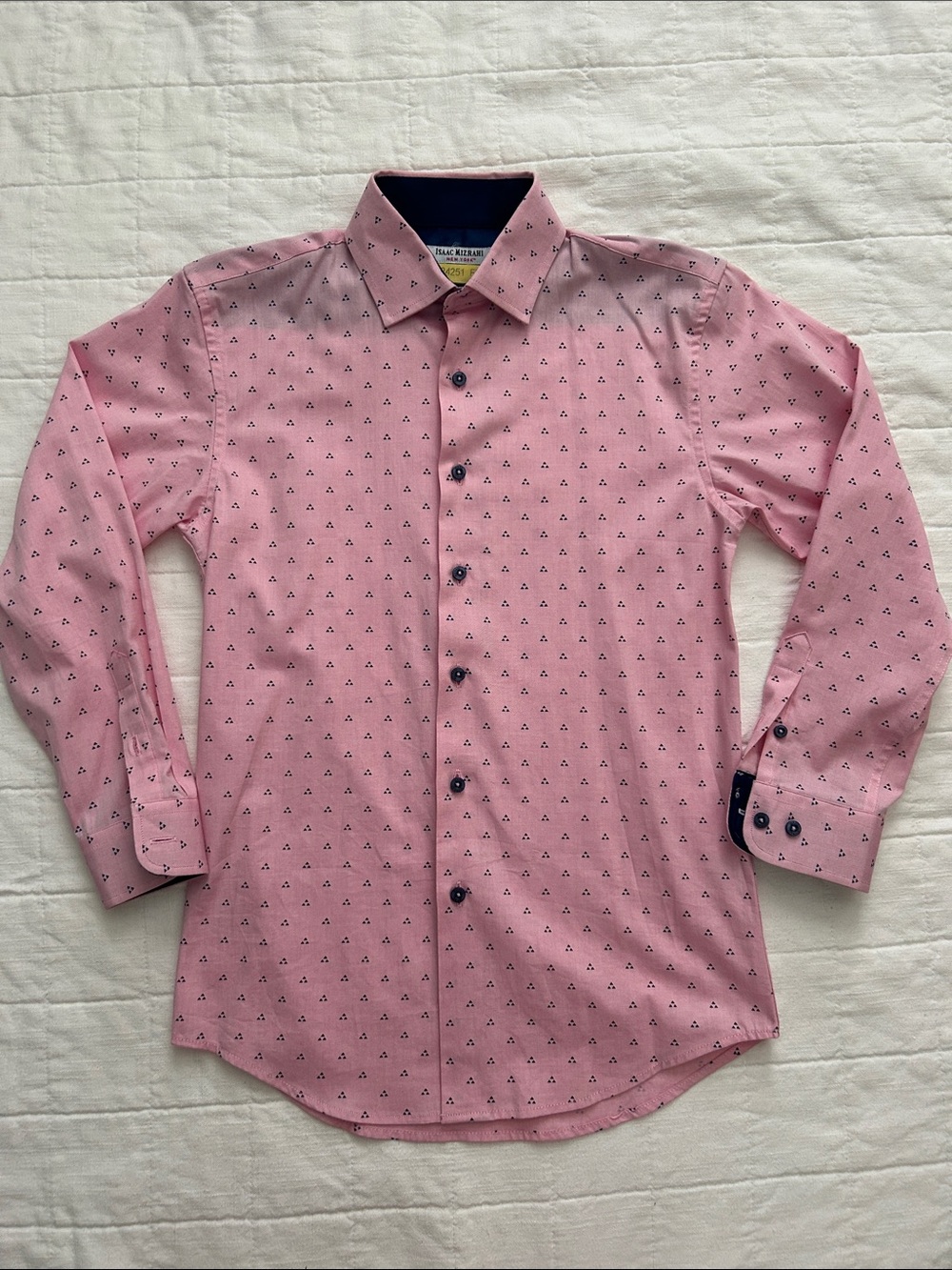 Isaac Mizrahi Kids Pink Patterned Cotton Button-Down Shirt